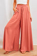 Meridress Drawstring Elastic Waist Wide Leg Baggy Pants(5 Colors Available)