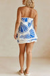 Meridress Seashell Print Strapless Ruffle Tube Top and Wrap Mini Skort Set