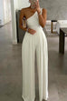 Meridress One Shoulder Sleeveless Maxi Wide Leg Jumpsuit