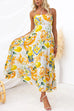 Meridress Bow Back High Waist Printed Maxi Cami Dress