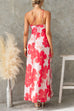 One Shoulder Ruffle Trim Floral Print Maxi Dress