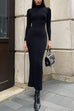 Meridress Mockneck Long Sleeves Bodycon Knit Maxi Dress