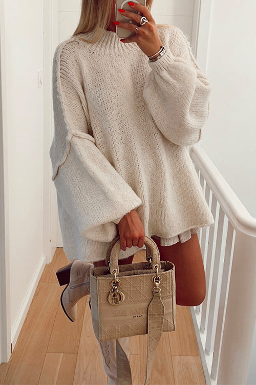 Meridress Drop Shoulder Plain Casual Pullover Sweater