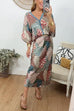 Meridress 3/4 Sleeves Button Up Top and High Waist Maxi Skirt Printed Set