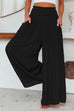 Meridress Smocked Elastic Waist Pleated Wide Leg Pants