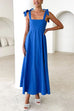 Meridress Bow Shoulder Empire Waist Swing Maxi Cami Dress