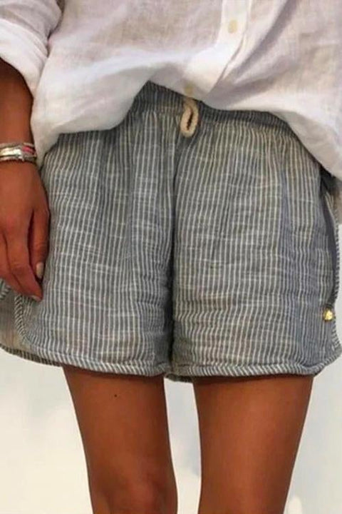 Meridress Fashion Style Drawstring Waist Striped Shorts