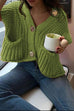 Meridress Gold Buttons Pocketed Chunky Sweater Vest