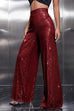 Meridress Sparkly Elastic Waist Wide Leg Sequin Pants