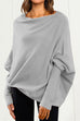 Meridress Solid Batwing Sleeves Slouchy Knit Sweater