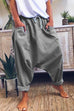 Meridress Solid Drawstring Waist Hippie Harem Pants