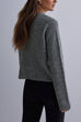 Meridress Crewneck Bow Knot Ribbed Knit Sweater