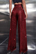 Meridress Sparkly Elastic Waist Wide Leg Sequin Pants