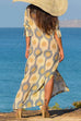 Meridress V Neck Side Split Printed Maxi Holiday Dress