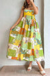 Meridress Bow Knot Back Dinosaur Printed Cami Maxi Holiday Dress