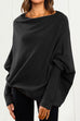 Meridress Solid Batwing Sleeves Slouchy Knit Sweater