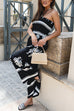 Meridress Halter Smocked Tube Wide Leg Printed Jumpsuit