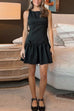 Meridress Sleeveless Ruffle Girdling Mini Bow Dress