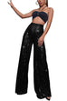 Meridress Sparkly Elastic Waist Wide Leg Sequin Pants