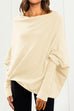 Meridress Solid Batwing Sleeves Slouchy Knit Sweater