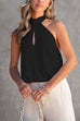 Meridress Sleeveless Cut Out Halter Backless Top