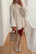 Meridress Drop Shoulder Plain Casual Pullover Sweater