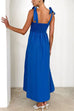 Meridress Bow Shoulder Empire Waist Swing Maxi Cami Dress