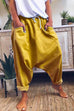 Meridress Solid Drawstring Waist Hippie Harem Pants