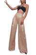 Meridress Sparkly Elastic Waist Wide Leg Sequin Pants