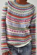 Meridress Crewneck Vibrant Rainbow Chunky Knit Sweater(in 4 Patterns)