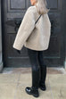 Meridress Button Down Pocketed Faux Fur Fleece Coat