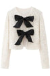 Meridress Long Sleeves Bow Knot Glitter Sequin Top