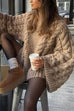 Meridress Round Neck Oversized Cable Knit Sweater