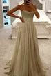 Meridress Spaghetti Strap Glittering Tulle Maxi Party Dress