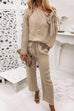 Meridress Bow Knot Neck Pullover Top+Pants Lounge Set