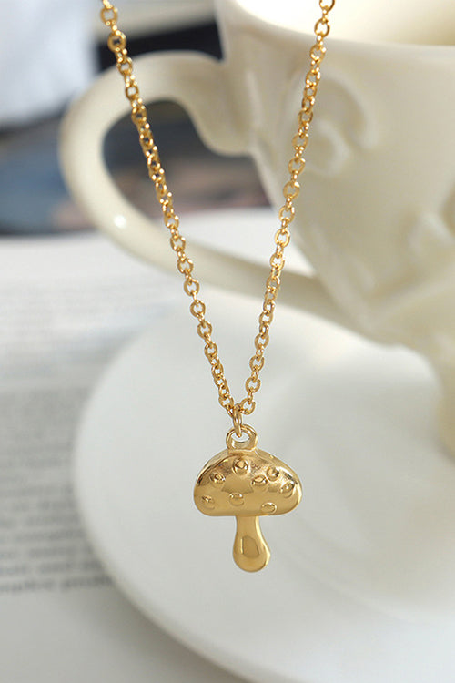 Meridress Cute Little Stereoscopic Mushroom Pendant Necklace