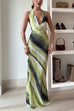 Halter Cowl Neck Open Back Tie Dye Maxi Dress