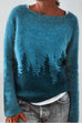 Meridress Crewneck Tree Pattern Knit Pullover Sweater(in 2 Colors)