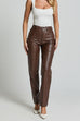 Meridress High Rise Pocketed Casual Faux Leather Pants