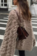 Meridress Round Neck Oversized Cable Knit Sweater