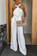 Meridress Collared Sleeveless Wide Leg Pocketed Jumpsuit