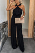 Meridress Collared Sleeveless Wide Leg Pocketed Jumpsuit