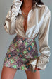 Meridress Chic Long Sleeves Button Down Satin Bouse Shirt