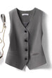 Meridress V Neck Button Up Pocketed Blazer Vest