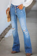 Meridress Fashion Ripped Bell Bottom Jeans