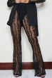 Meridress High Waist Sheer Lace Flared Pants