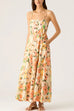 Spaghetti Strap Pocketed Floral Print Swing Maxi Dress