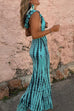 Meridress Cowl Neck Backless Tie Dye Hoodied Maxi Dress