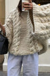 Meridress Round Neck Oversized Cable Knit Sweater