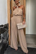 Meridress Collared Sleeveless Wide Leg Pocketed Jumpsuit